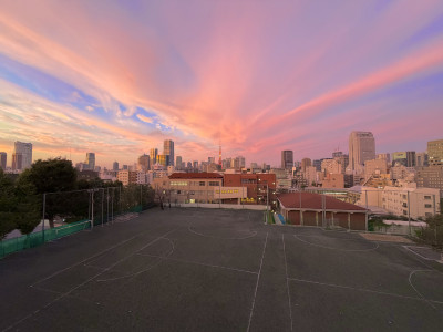 人事課訪問後　夕焼け